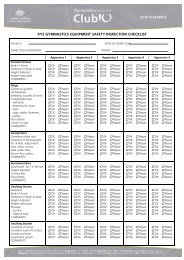 equipment safety checklist - Gymnastics Australia