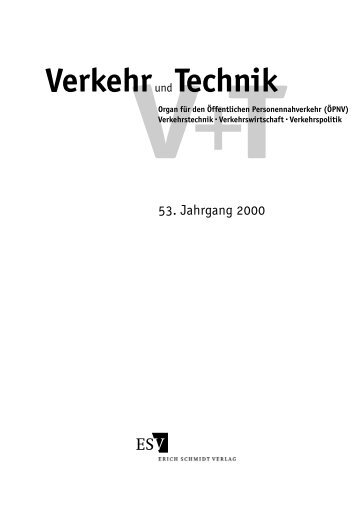 Verkehrund Technik - Erich Schmidt Verlag