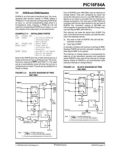 PIC16F84A 18-pin Enhanced Flash/EEPROM 8-Bit MCU Data Sheet