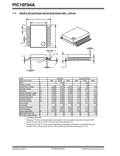 PIC16F84A 18-pin Enhanced Flash/EEPROM 8-Bit MCU Data Sheet