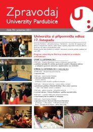 Zpravodaj ÄÃ­slo 70 prosinec 2011 - Dokumenty - Univerzita Pardubice