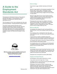 Guide to the Employment Standards Act - Jobs, Tourism and Skills ...
