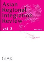 Asian Regional Integration Review Vol. 3 - Global Institute for Asian ...