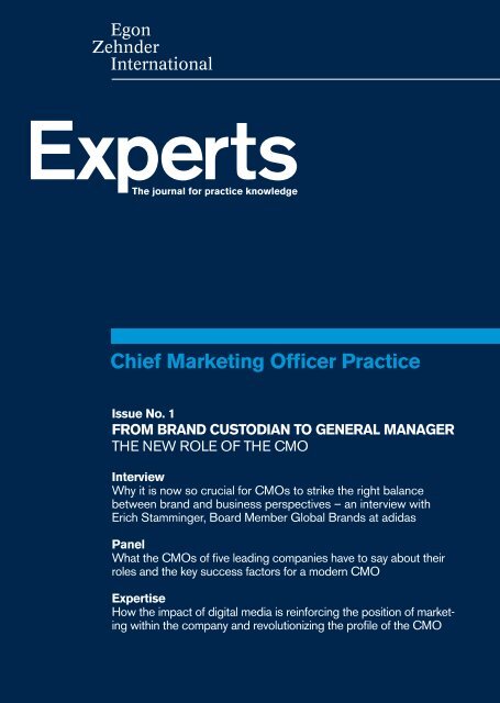 Chief Marketing Officer Practice - Egon Zehnder International