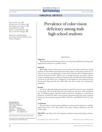 Prevalence of color-vision deficiency among male high - Philippine ...