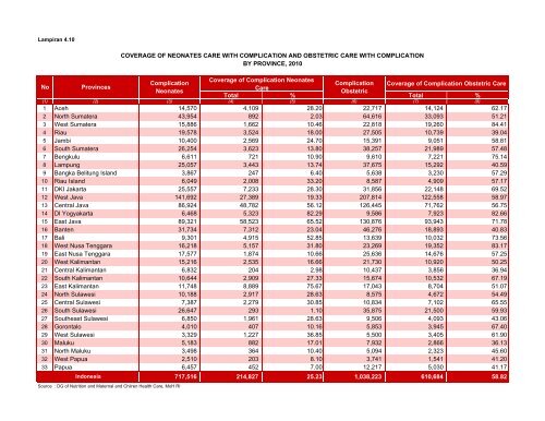 Indonesia Health Profile 2010