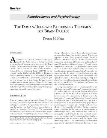 THE DOMAN-DELACATO PATTERNING TREATMENT FOR BRAIN ...