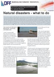 Disaster assistance fact sheet - Queensland Farmers Federation