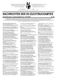 NACHRICHTEN DES SV-ZUCHTBUCHAMTES - von Trumelo