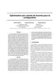 Optimisation par colonie de fourmis pour la configuration - Laurent ...