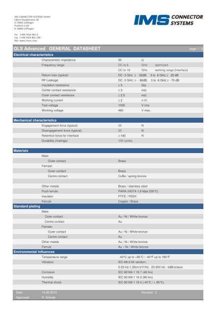 QLS Advanced - family datasheet Rev 2-1 - IMS Connector Systems