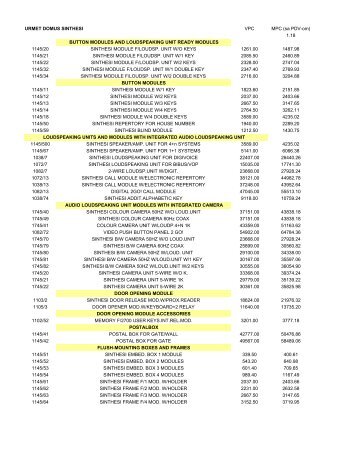 VPC MPC (sa PDV-om) 97 1.18 BUTTON MODULES AND ... - Urmet