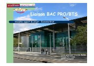 Liaison BAC PRO/BTS