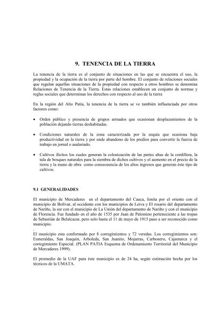 9. TENENCIA DE LA TIERRA