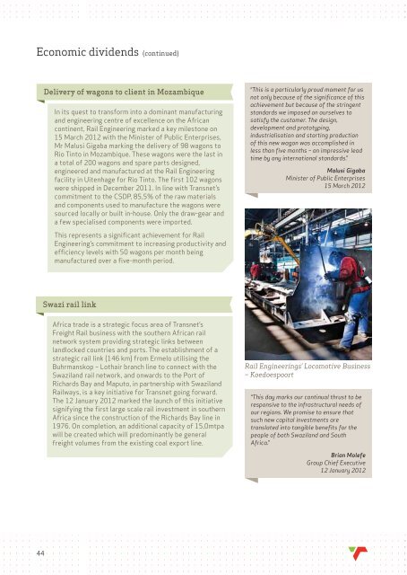 Sustainability Report 2012 - Transnet