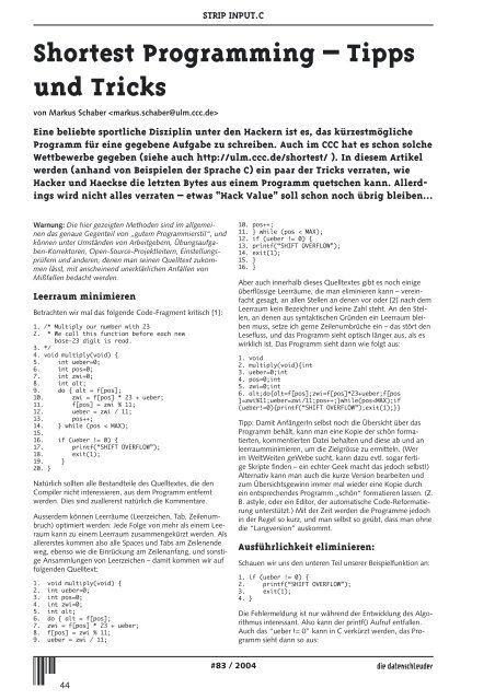 die datenschleuder. - Chaosradio - CCC