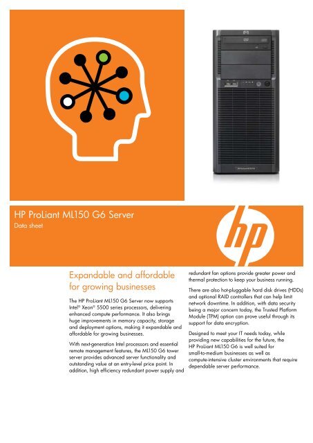 HP ProLiant ML150 G6 Server- Datasheet - Karma Group