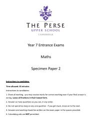 Year 7 Entrance Exams Maths Specimen Paper 2