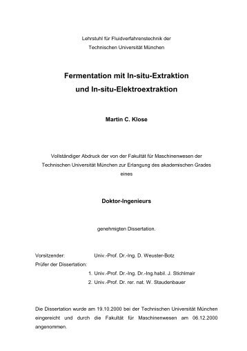 Fermentation mit In-situ-Extraktion und In-situ-Elektroextraktion