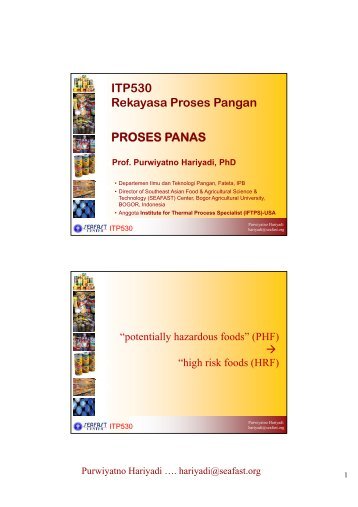 Prinsip Proses Aseptis - Bogor Agricultural University