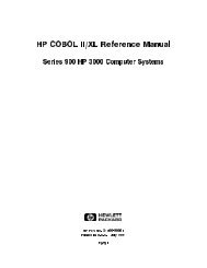 HP COBOL II/XL Reference Manual - OpenMPE