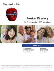 Provider Directory JUNE 2011 - The Health Plan