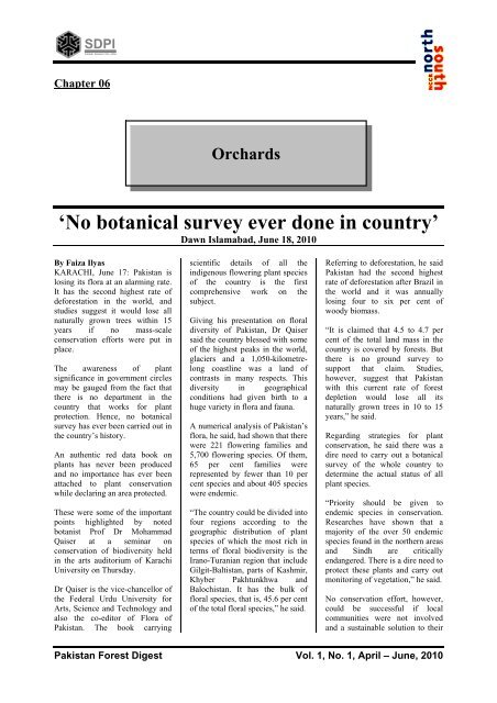 April - June, 2010 - Sustainable Development Policy Institute