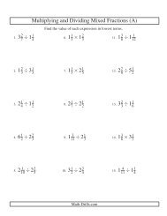 Fractions Worksheet -- Multiplying and Dividing Mixed Fractions