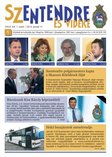 01. szÃ¡m . 2013. januÃ¡r 11. - Szentendrei HÃ­rek