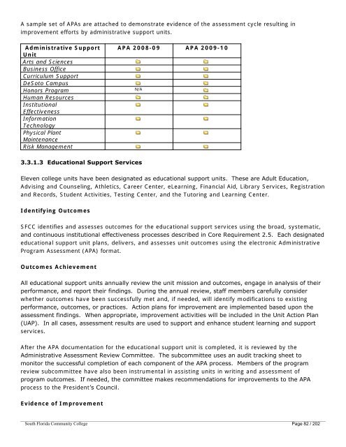 SACS Compliance Certification Report (PDF) - South Florida State ...