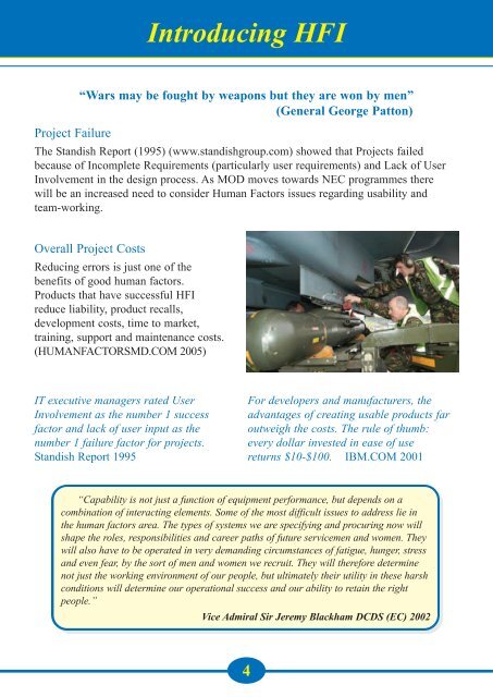 HFI Process Booklet - Human Factors Integration Defence ...