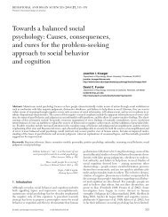 Towards a balanced social psychology: Causes, consequences, and