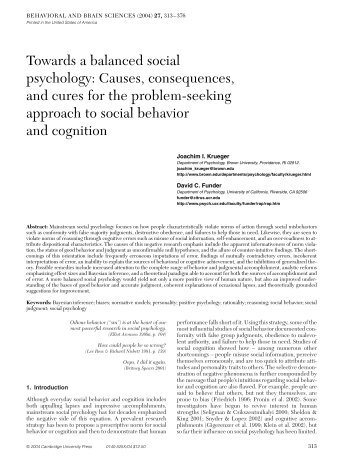 Towards a balanced social psychology: Causes, consequences, and