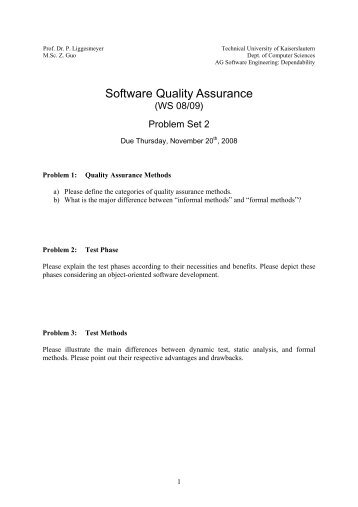 Software Quality Assurance - Software Engineering: Dependability