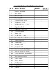 Broad List of Stationery/Non-Stationery items/articles - CIC