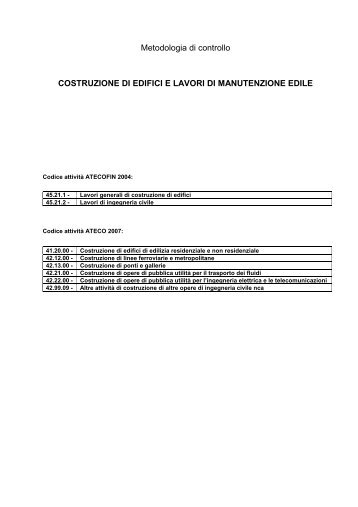 Costruzione di edifici e lavori di manutenzione edile - Agenzia delle ...