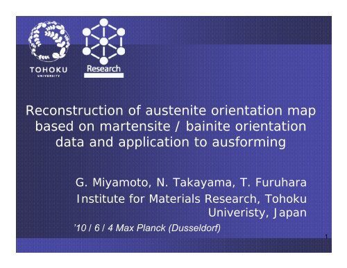 Reconstruction of austenite orientation map based on ... - alemi.ca