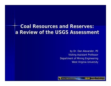 Coal Resources and Reserves: a Review of the USGS Assessment