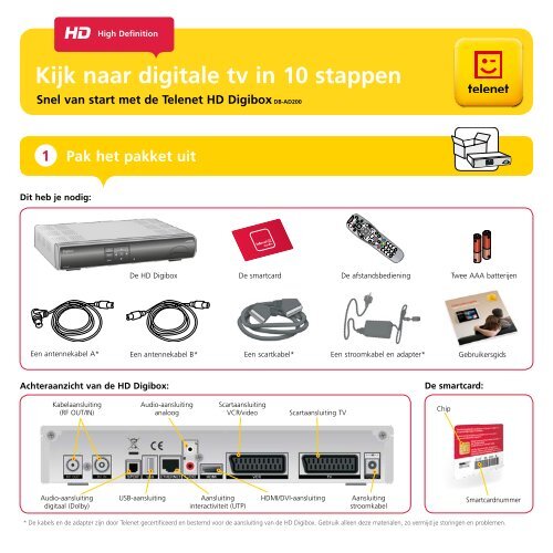 Installatiegids HD Digibox DB-AD200 - Klantenservice - Telenet