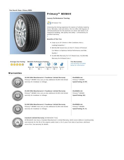 Tire Data Sheet (PDF) - Mr. Tire