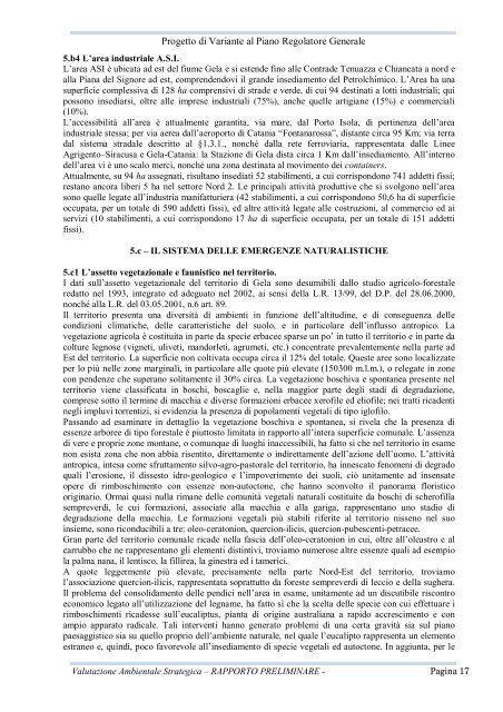 Rapporto preliminare per la Valutazione ... - Comune di Gela