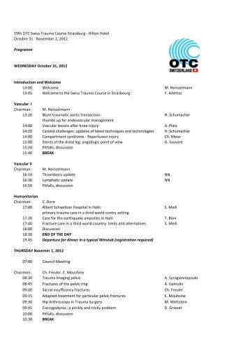 19th OTC Swiss Trauma Course Strassburg - Hilton ... - SGC-SSC