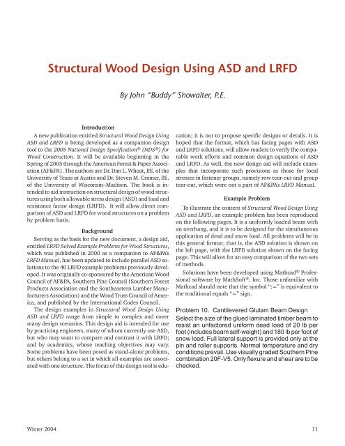 Structural Wood Design Using ASD and LRFD - American Wood ...