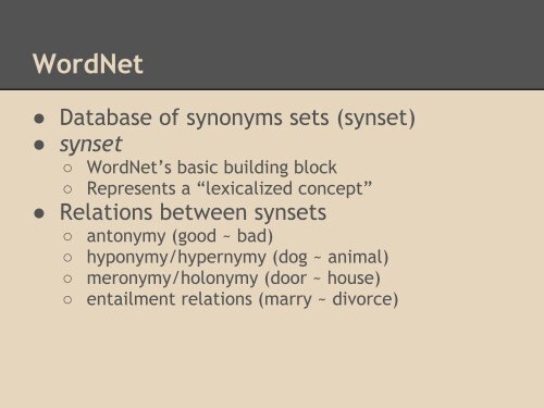 GF & WordNet - Grammatical Framework