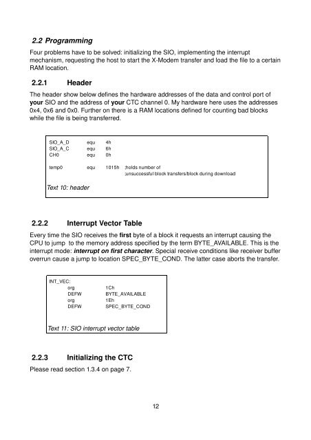 HOWTO program the Z80 SIO