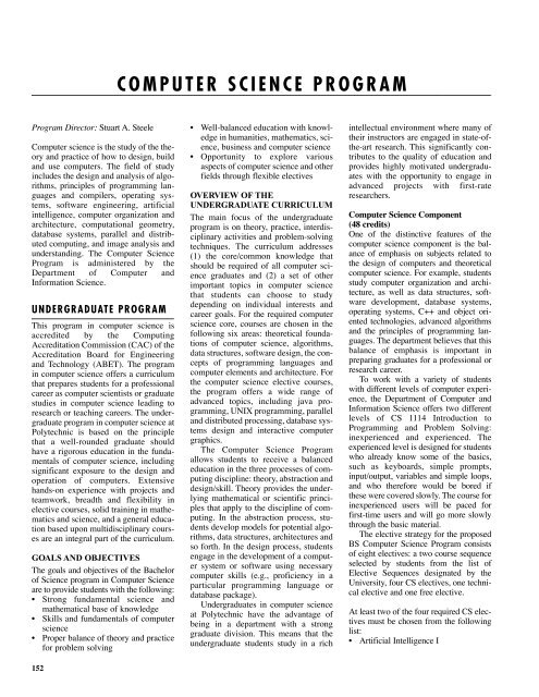 COMPUTER SCIENCE PROGRAM - Polytechnic University
