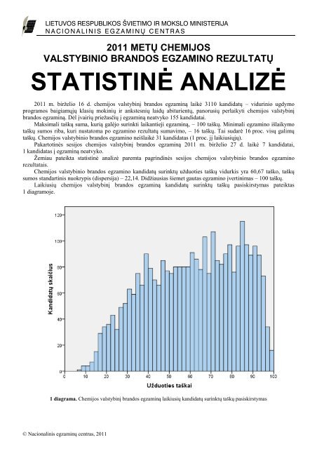 2011 metÅ³ chemijos valstybinio brandos egzamino rezultatÅ³ ...
