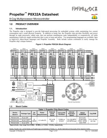 Propeller Datasheet V1.2