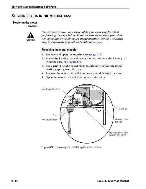 B.A.S.I.S. G Service Manual [T63300] - Best Access Systems