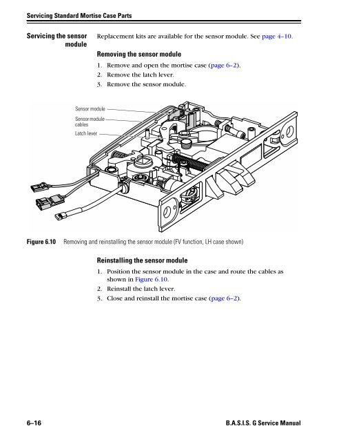 B.A.S.I.S. G Service Manual [T63300] - Best Access Systems